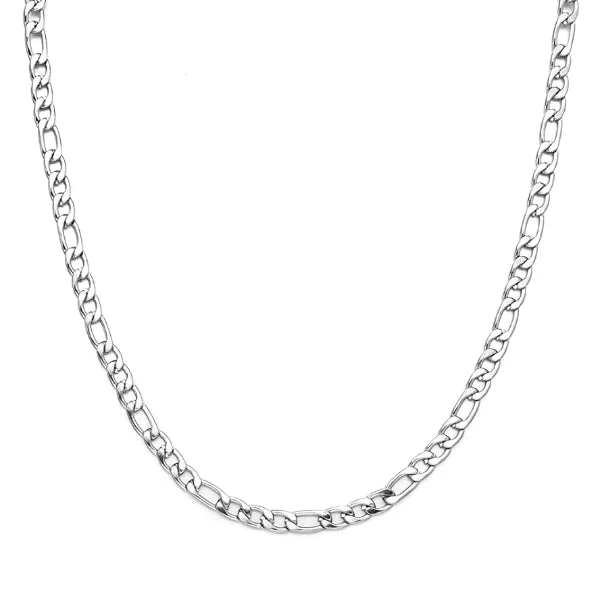 Classy Men 3mm Silver Figaro Chain Necklace