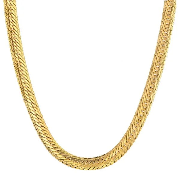 Classy Men 5mm Gold Herringbone Chain Necklace