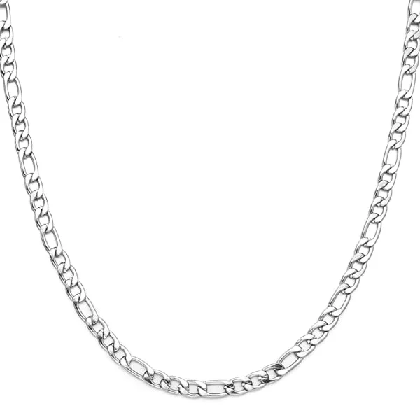 Classy Men 6mm Silver Figaro Chain Necklace