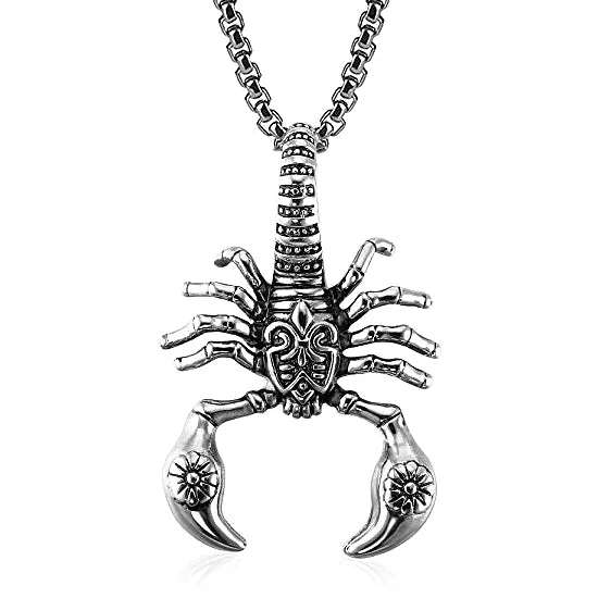 Classy Men Stainless Steel Scorpion Pendant Necklace