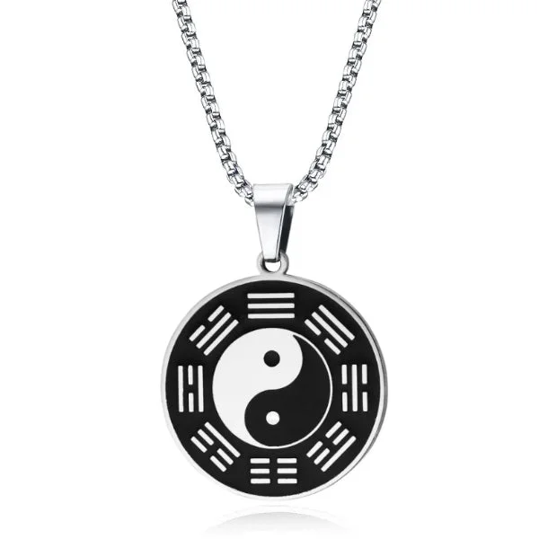 Classy Men Yin Yang Pendant Necklace