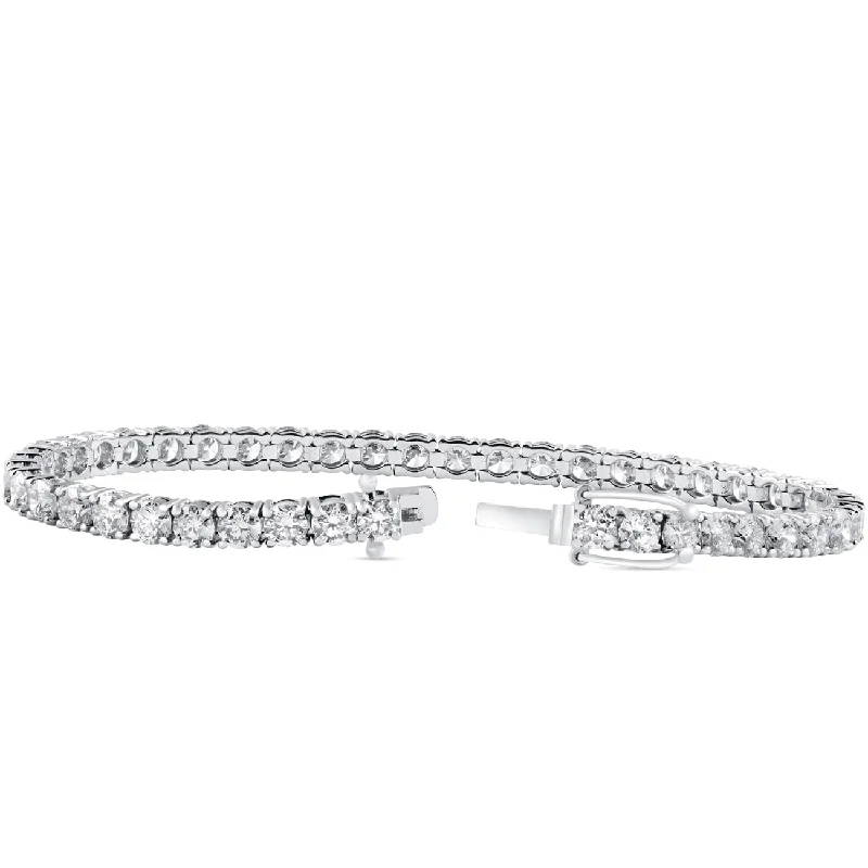 10 ct Diamond Tennis Bracelet White Gold 7" Double Lock Clasp