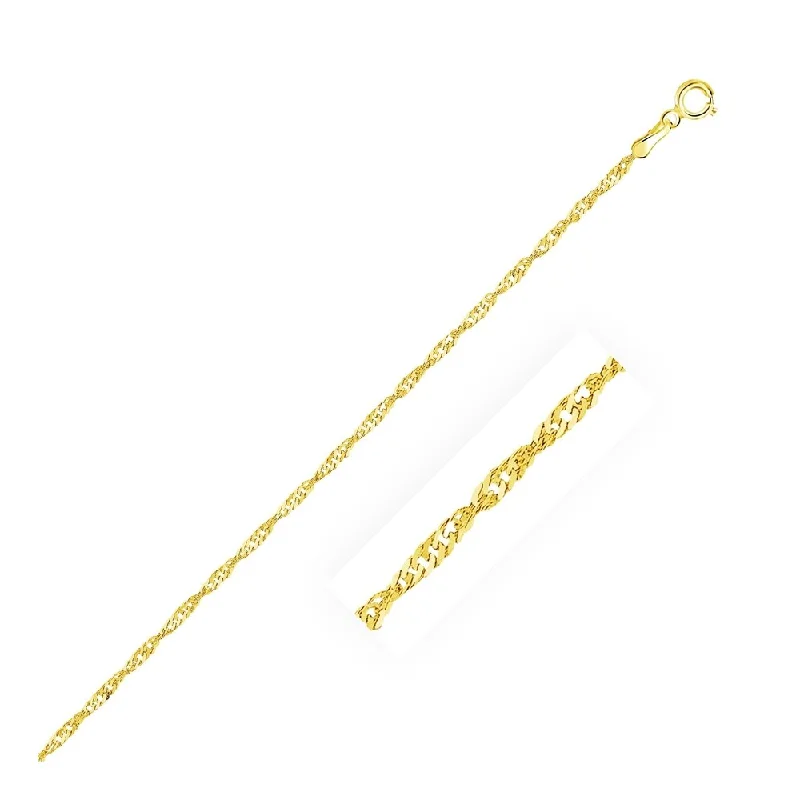 10k Yellow Gold Singapore Anklet 1.7mm