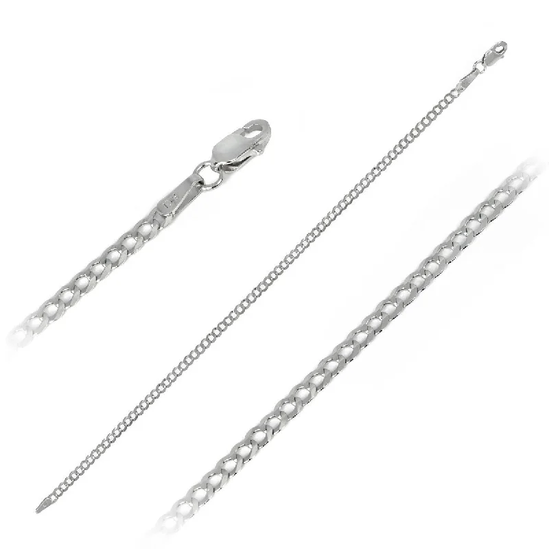 2.6mm 14k White Gold Curb Link Anklet 10" Length