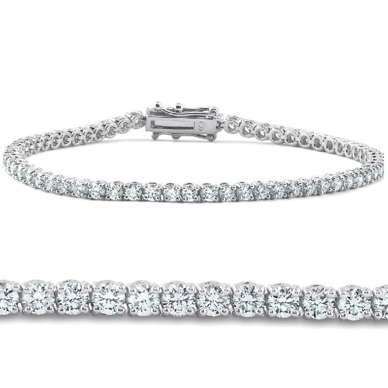 4 Ct Diamond 7" Tennis Bracelet White Gold Lab Grown Eco Friendly