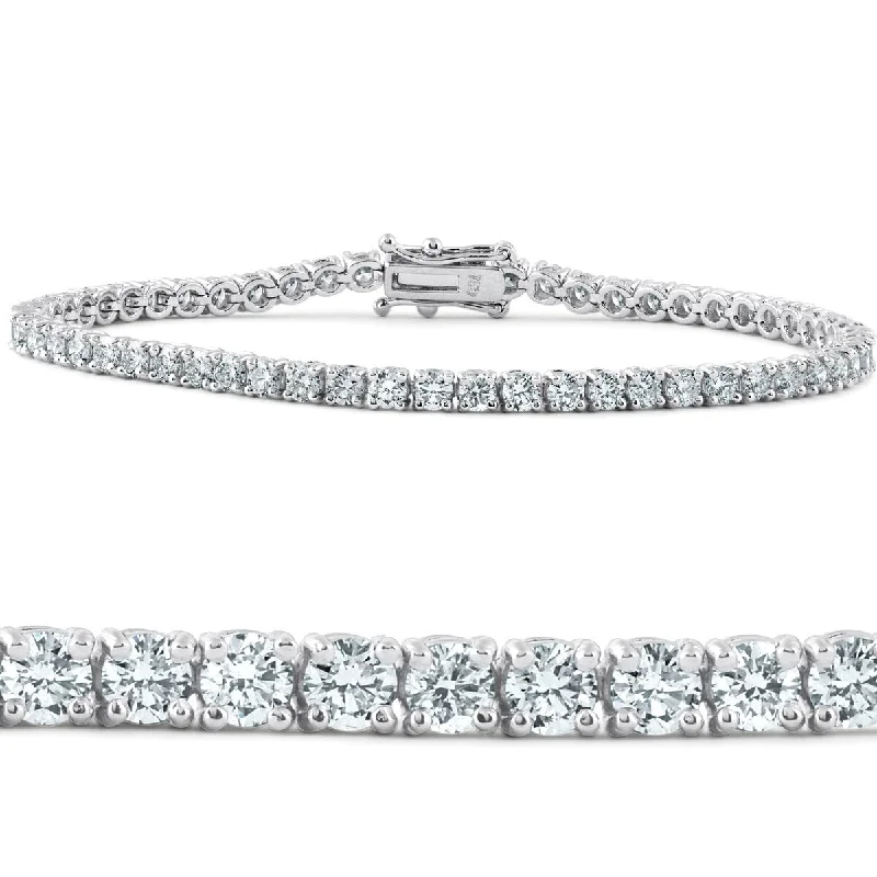 5 Ct Diamond Tennis Bracelet 18k White Gold 7" Lab Grown Eco Friendly