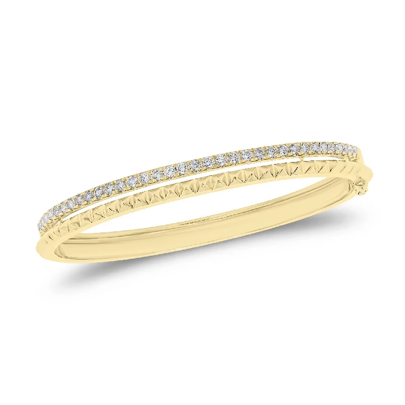 Diamond & Gold Pyramid Bangle