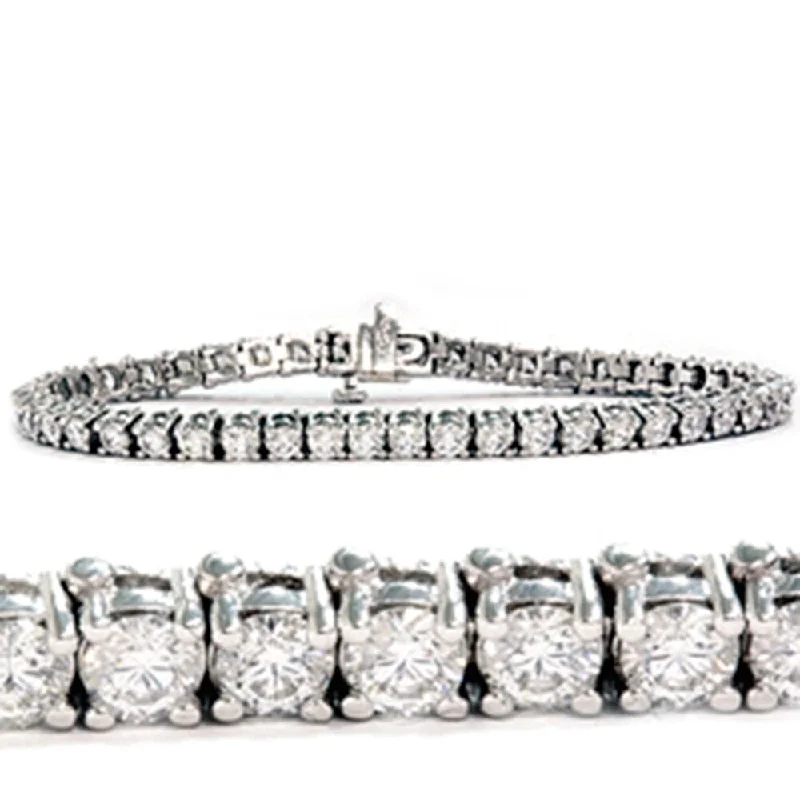 6ct Lab Grown Diamond Tennis Bracelet 18K White Gold 7 Inches