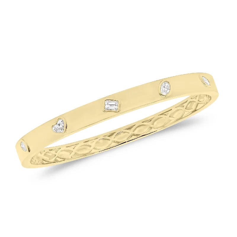 Mixed Shape Diamonds Bangle