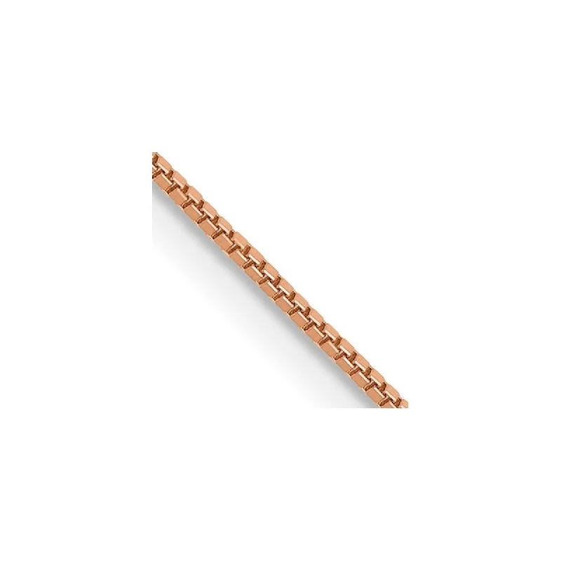 Curata 14k Rose Gold 10" .70mm Box Chain Anklet (Lobster-claw)