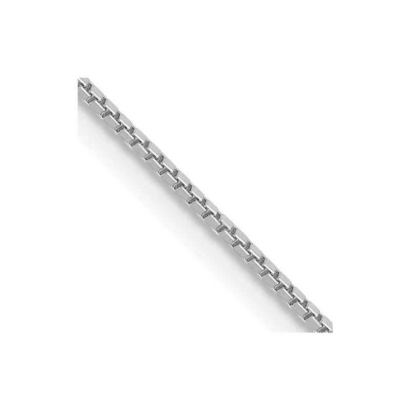 Curata 14k White Gold 9" 0.9mm Solid Box Chain Anklet (Lobster-claw)