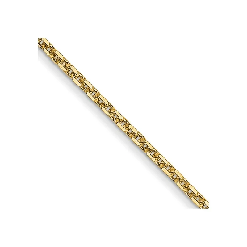 Curata 14k Yellow Gold 9" or 10" 0.95mm Diamond-cut Cable Chain Anklet (Lobster-claw)