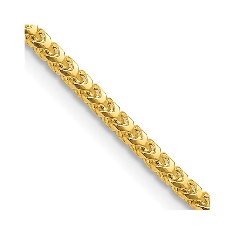 Curata 14k Yellow Gold Solid Fancy 3mm Franco Chain Anklet 9 Inch