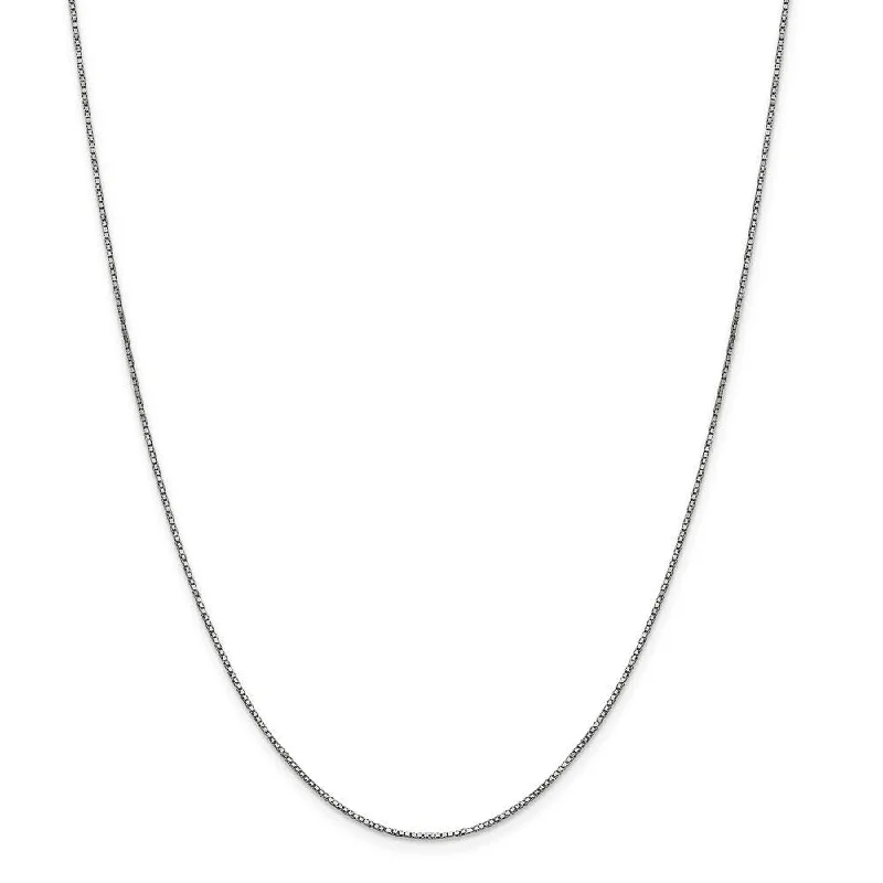 Curata Women's 10k White Gold .80mm Box Chain Anklet - 9 Inch - Lobster Claw