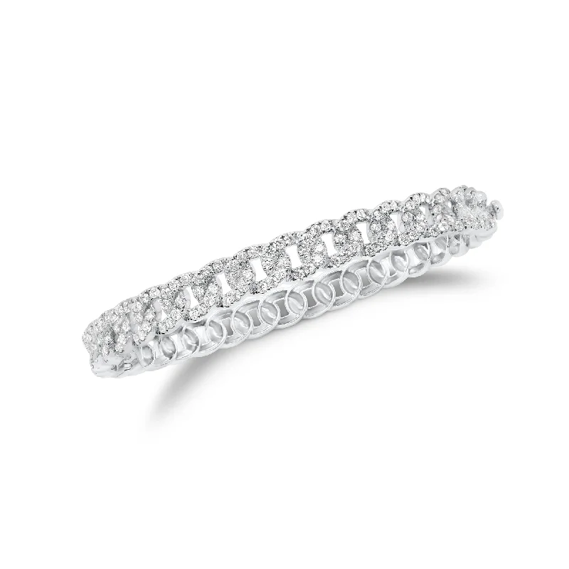 Diamond Curb Chain Bangle Bracelet