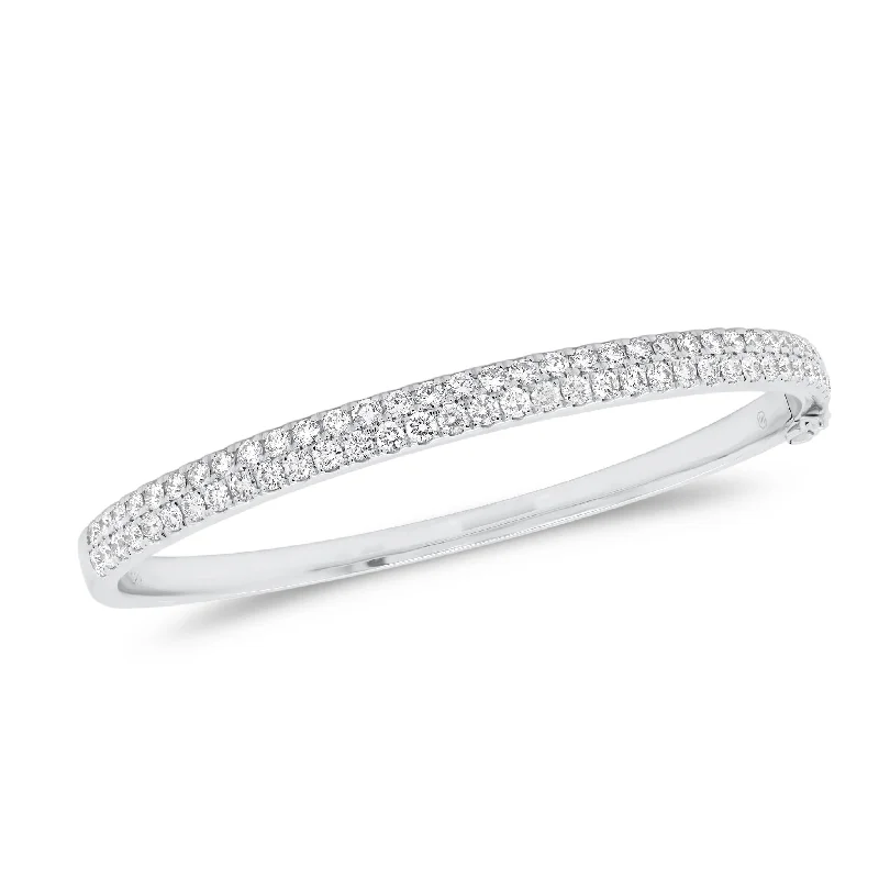 Diamond Double Row Bangle Bracelet