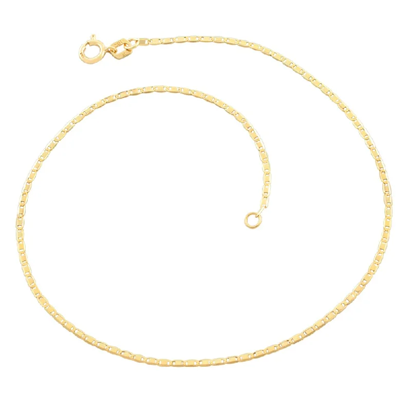 Fremada 10 Karat Yellow Gold 1.2-mm Valentino Link Anklet (10 inch)