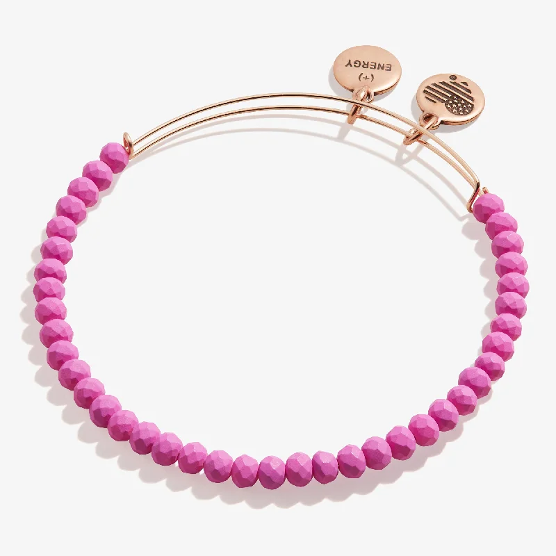 Matte Brilliance Beaded Bangle, Fuchsia