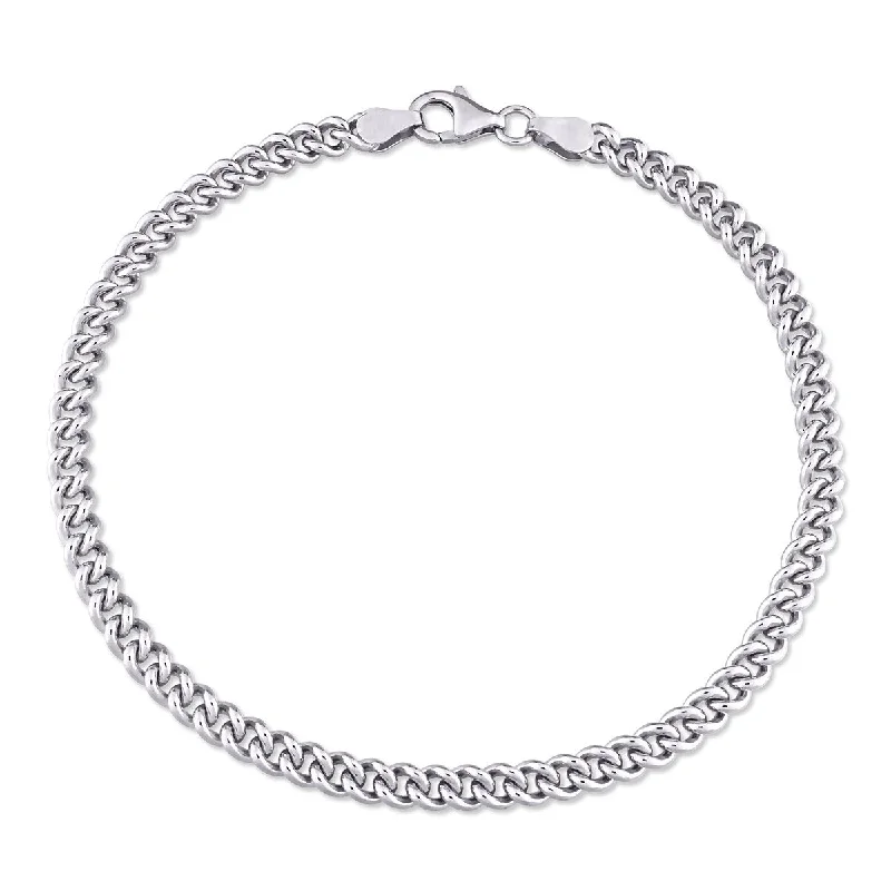 Miadora 4.4mm Curb Link Chain Anklet in Sterling Silver 9 in