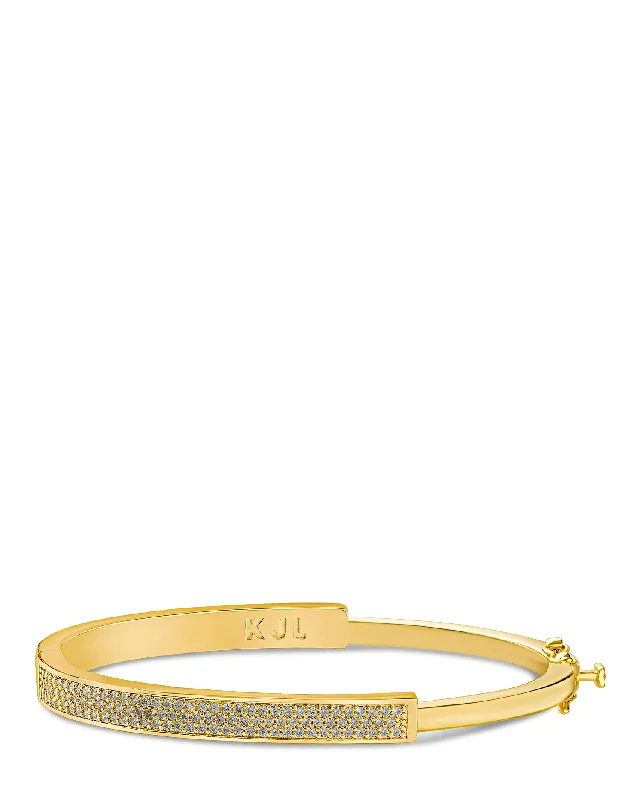 Pave CZ Half Wide Bangle