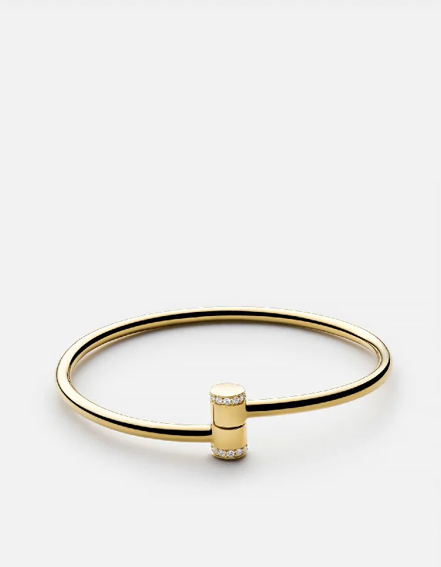 Pillar Cuff, 14k Gold Pavé