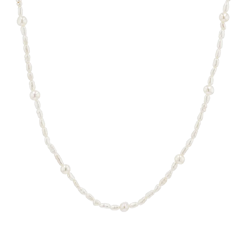 Dainty Pearl Station Necklace