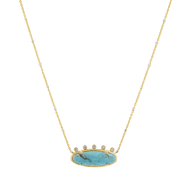 Diamond Oval Turquoise Necklace