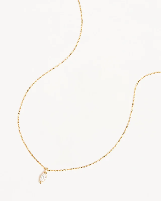 14k Solid Gold Floating Petal Lab-Grown Diamond Necklace