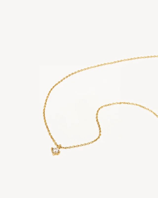 14k Solid Gold Water Drop Diamond Necklace