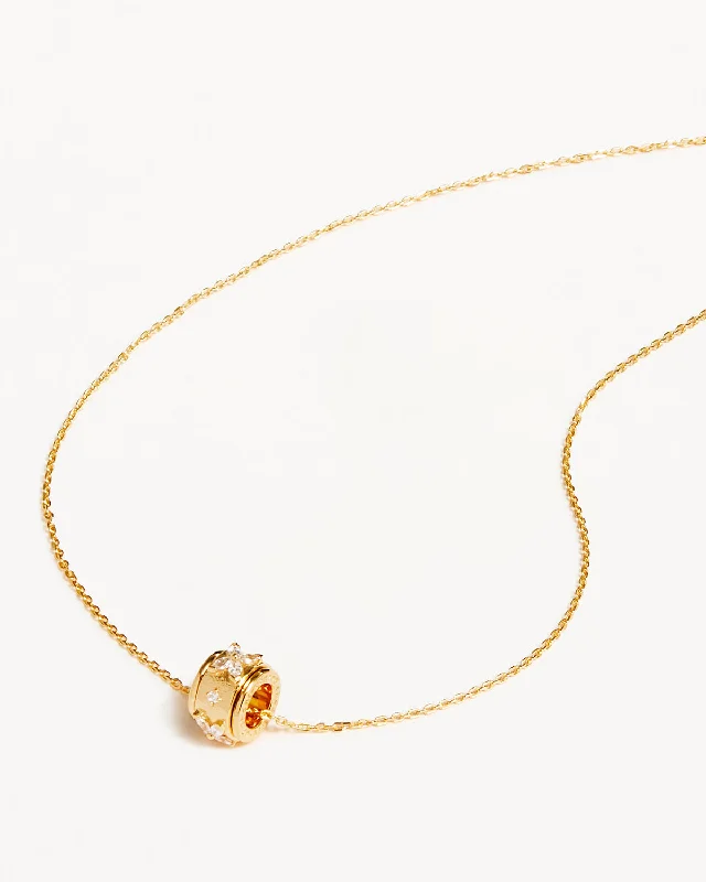 18k Gold Vermeil No Rain, No Flowers Spinning Meditation Necklace