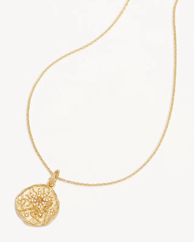 18k Gold Vermeil She is Zodiac Necklace - Leo