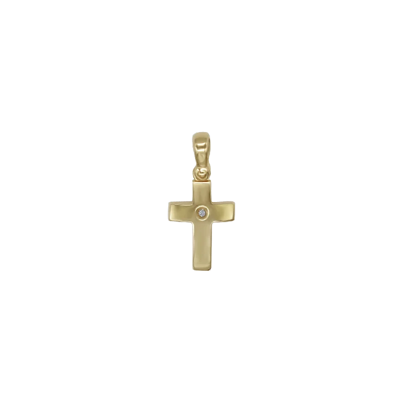 CROSS PENDANT - GOLD AND ZIRCONIA