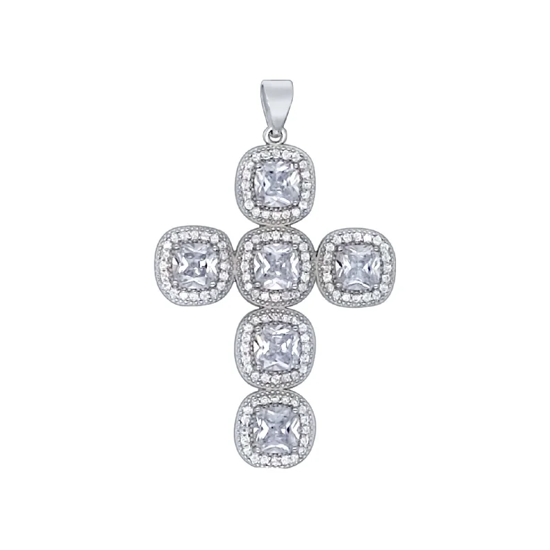 CROSS PENDANT - SILVER AND ZIRCONIA