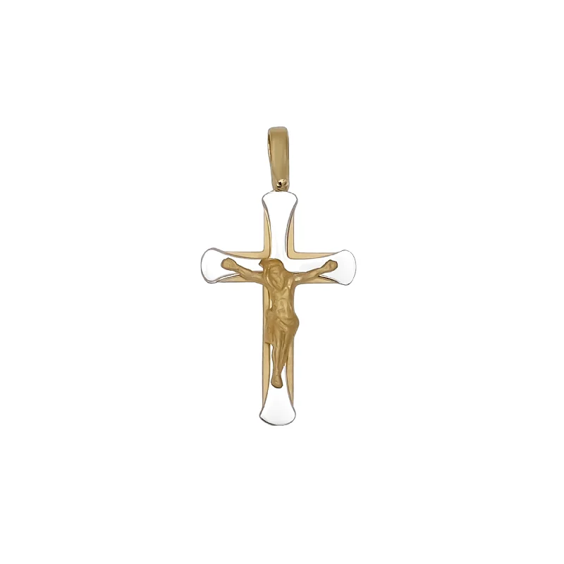 CRUCIFIX PENDANT - BICOLOR SILVER