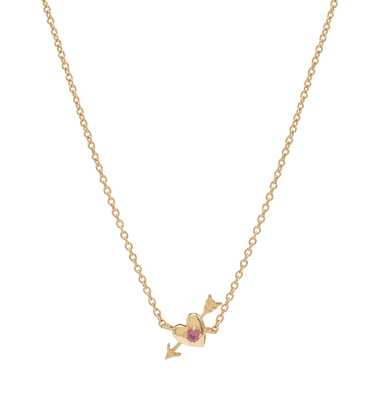 Arrowed Heart Necklace 14K