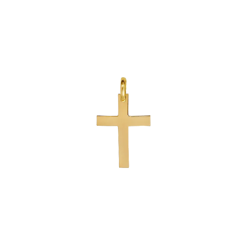 CURVED CROSS PENDANT - GOLD