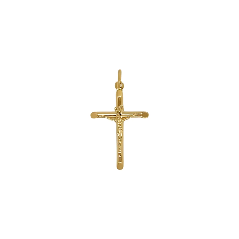 FLAT CRUCIFIX - PENDANT - GOLDEN SILVER