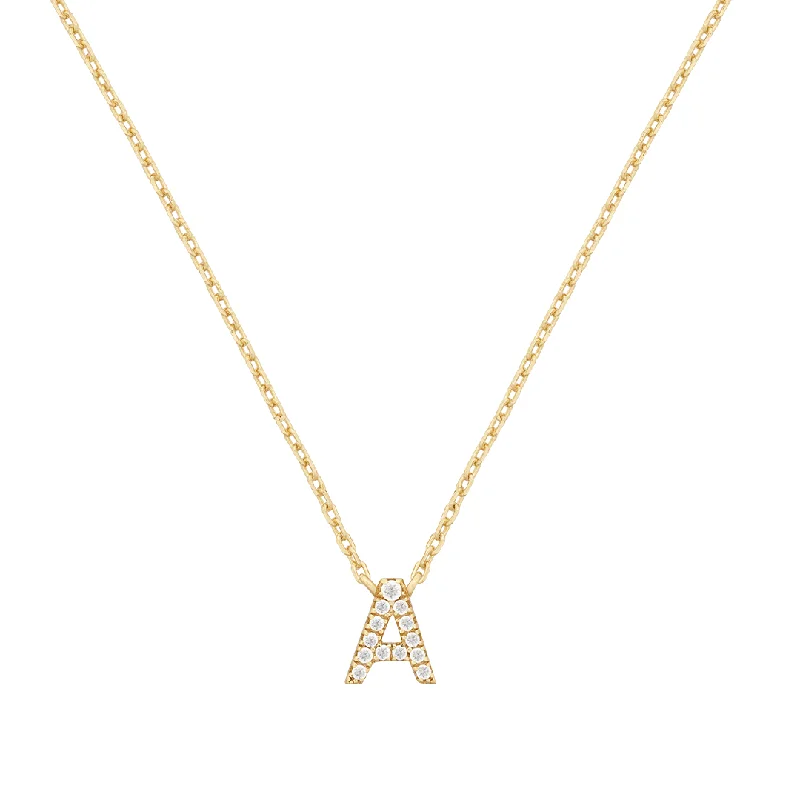 Pavé Initial Necklace | 9k Solid Gold