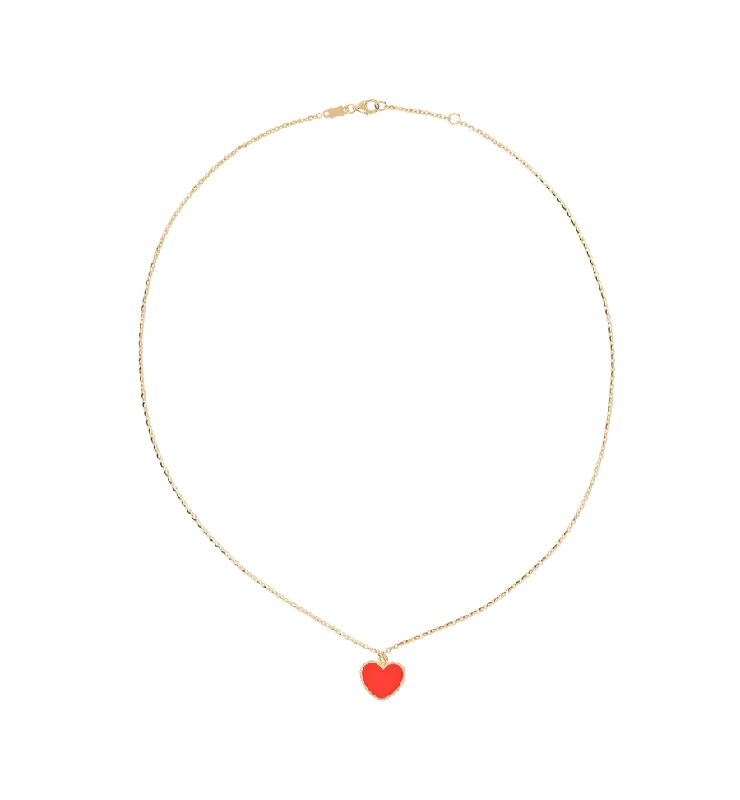 Red Heart Necklace 14K