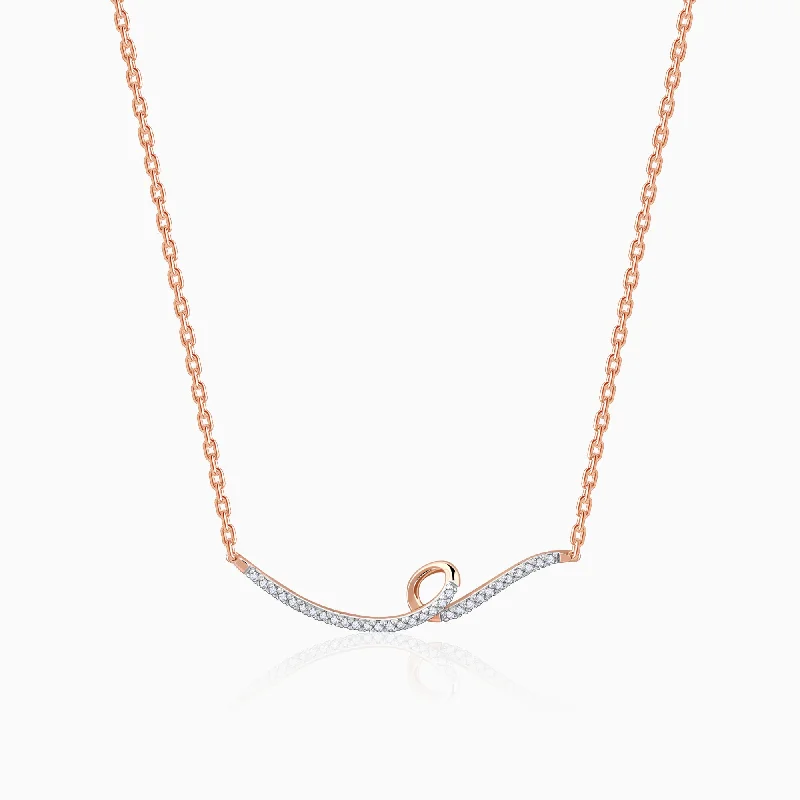 Rose Gold Swirl Diamond Necklace