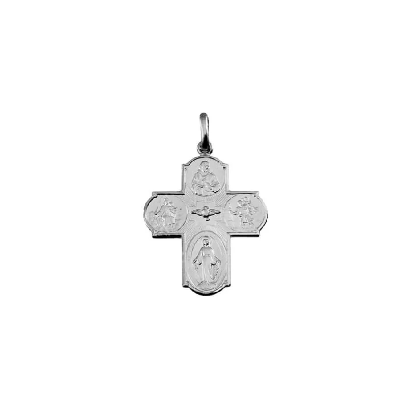 SCAPULAR - CROSS PENDANT - WHITE GOLD