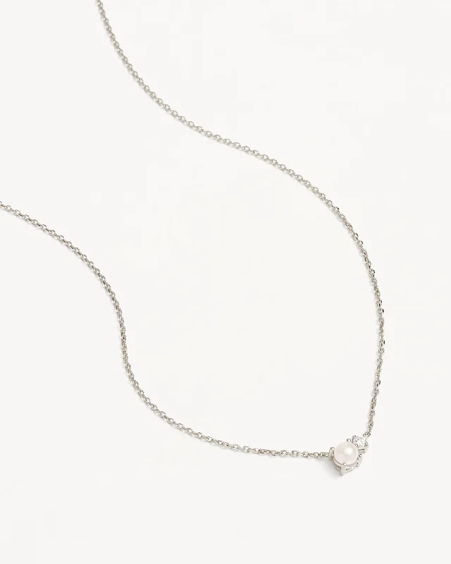 Sterling Silver Serenely Yours Pearl Necklace