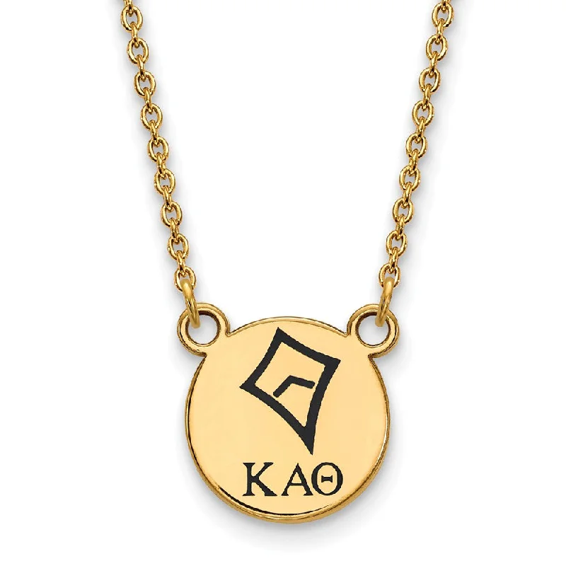 14K Plated Silver Kappa Alpha Theta Small Enamel Necklace