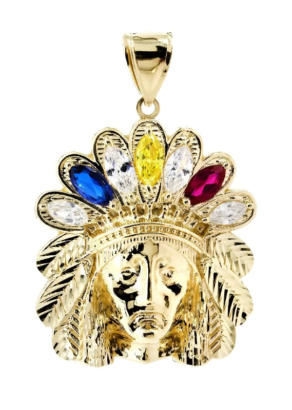 Chief Head  10K Gold Pendant | 15.1 Grams