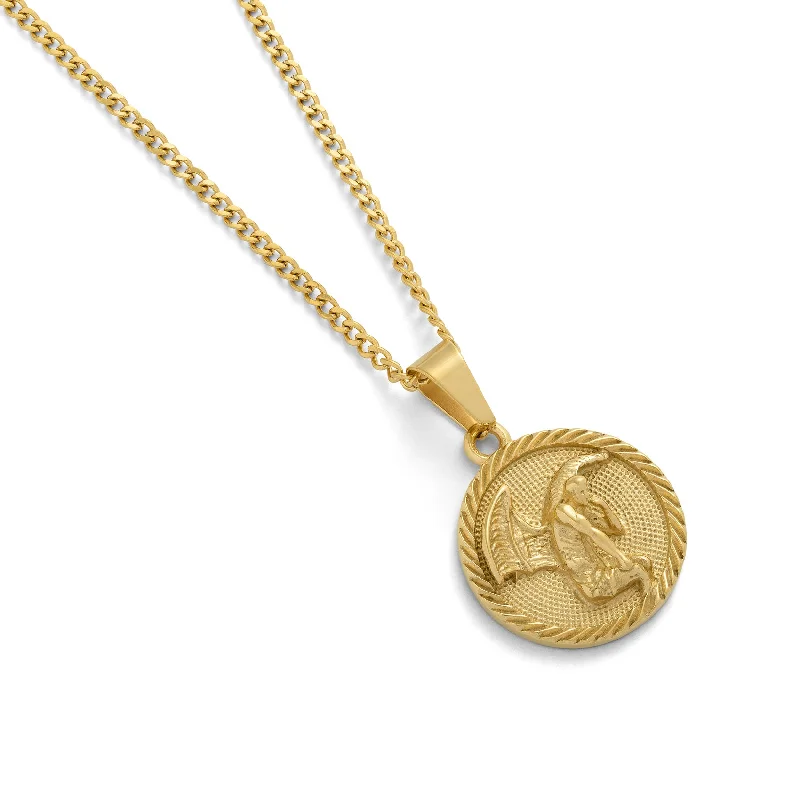 Fallen Angel Medallion Pendant (Gold)