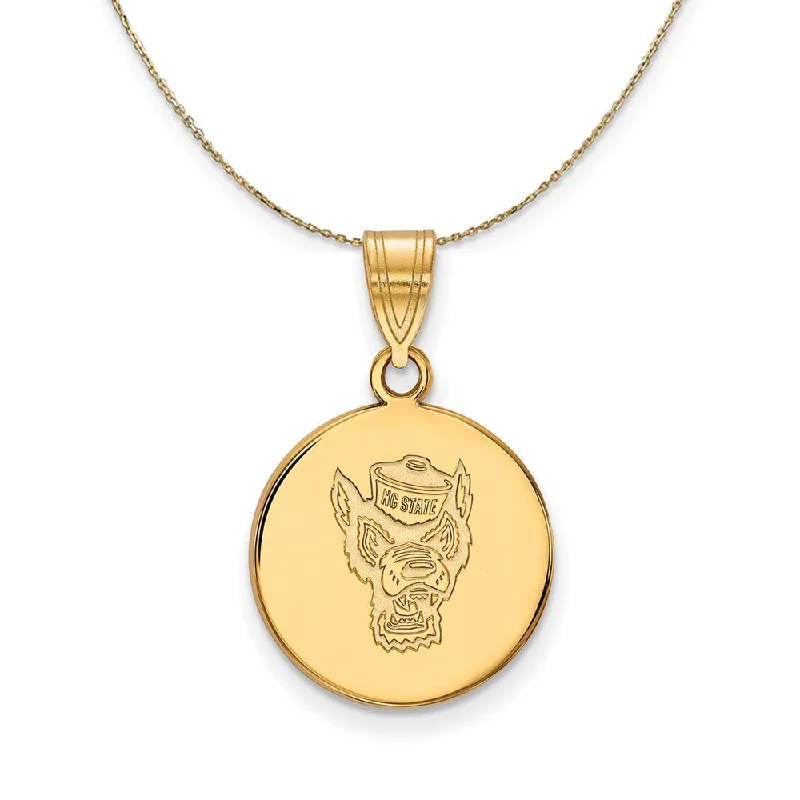 14k Yellow Gold North Carolina Md Logo Disc Necklace