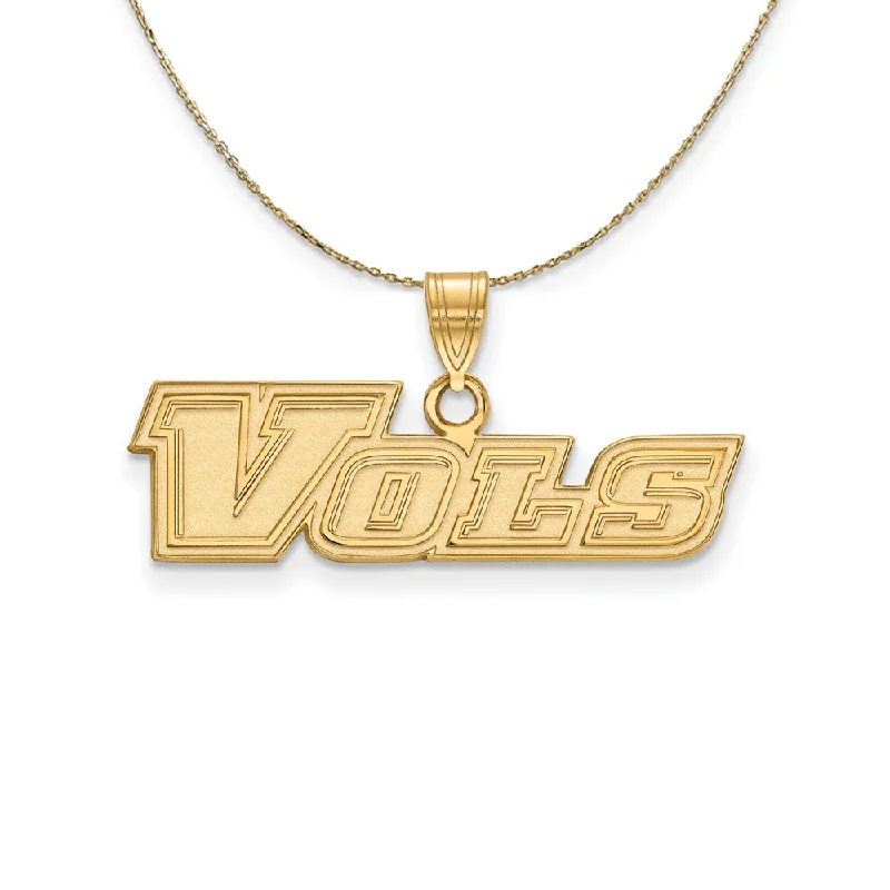 14k Yellow Gold U. of Tennessee Small 'VOLS' Necklace