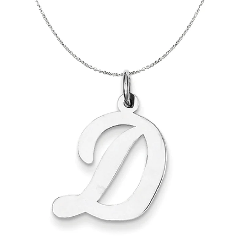 Silver Madison Collection LG Classic Script Initial D Necklace