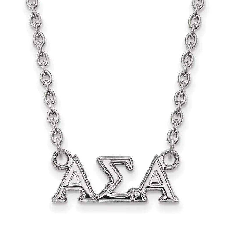 Sterling Silver Alpha Sigma Alpha Medium Necklace