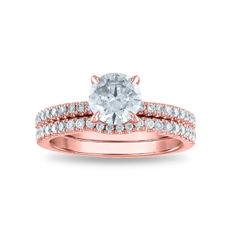 Signature EcoLove 1-1/2 CTW Lab Grown Diamond Bridal Set Ring in 14KT Rose Gold